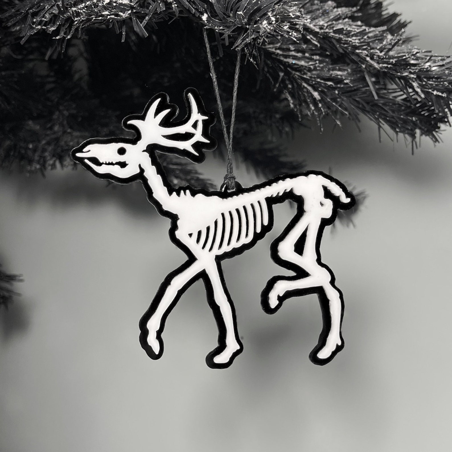 Skeleton Reindeer Acrylic Creepmas Ornament Etsy
