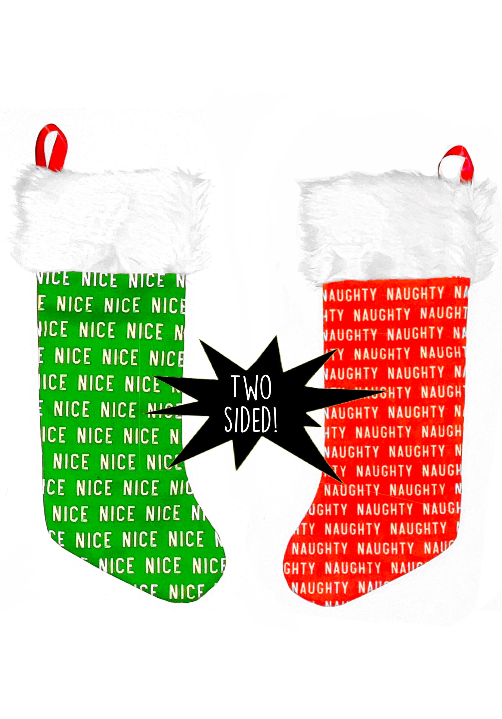 Christmas Funny Naughty or Nice or Tried List Small Christmas Stocking