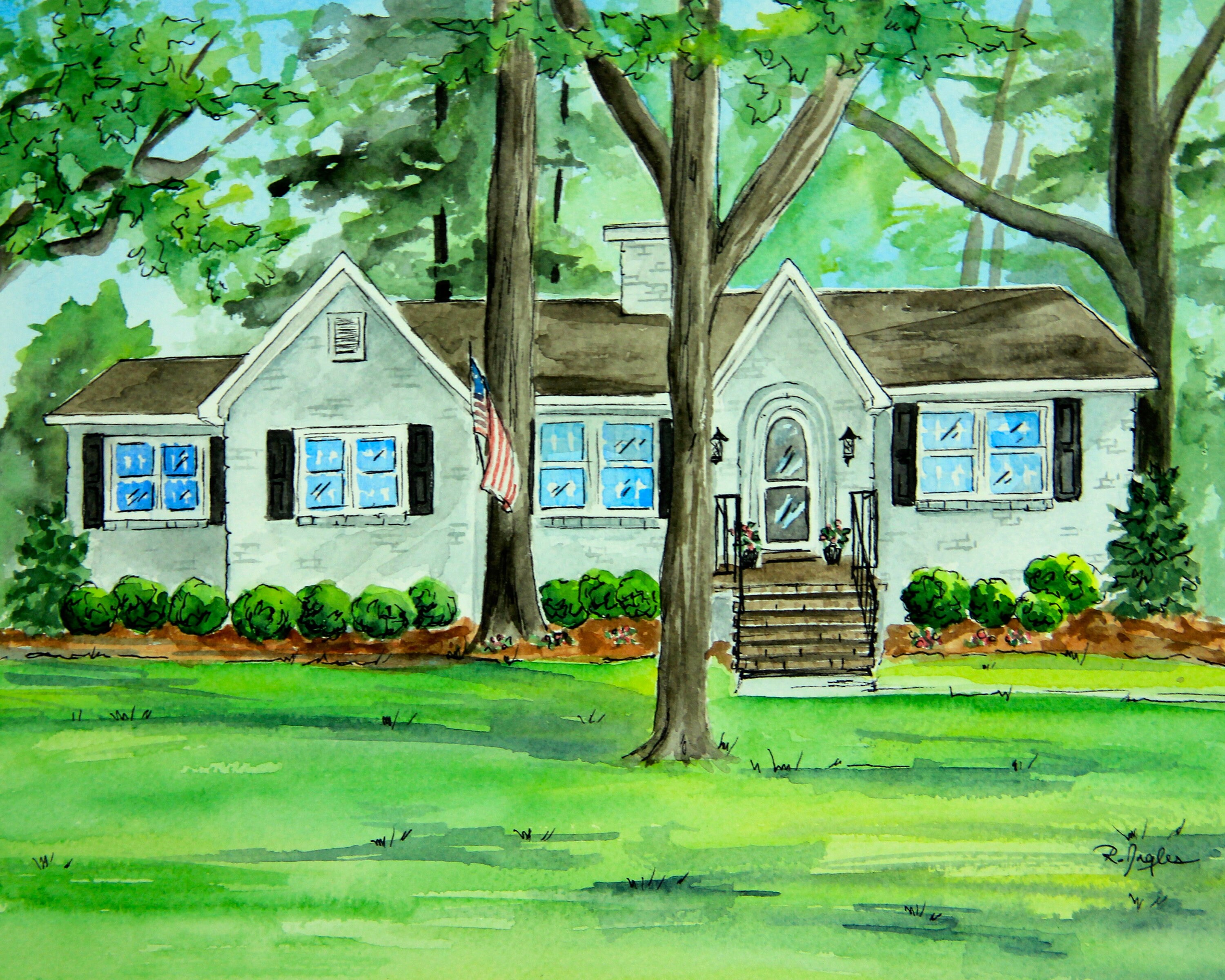 Personalized Home Watercolor from Photo Painting of Home Etsy