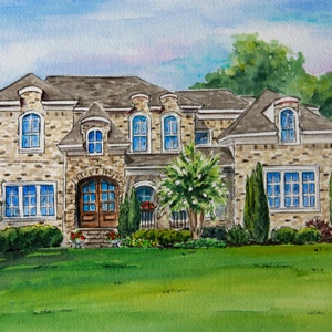 Custom House Painting, House Portrait for Anniversary Gift for Parents, House Illustration for Personalized Wedding Gift, One of Kind GIft