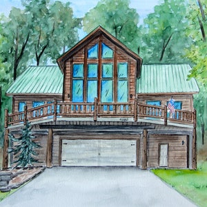 Hand Painted House Portrait, Custom House Painting for Wedding Gift, Custom House Watercolor, Painting from photo, Anniversary Gift
