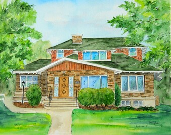 Custom House Watercolor Painting From Photo, Anniversary Gift