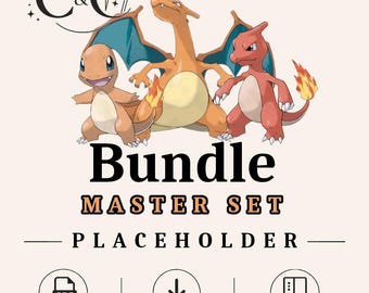 ZESTAW Charmander Evolution Masterset Placeholder | Wydrukowany segregator w formacie PDF | Organizer kolekcji TCG | Natychmiastowe pobranie