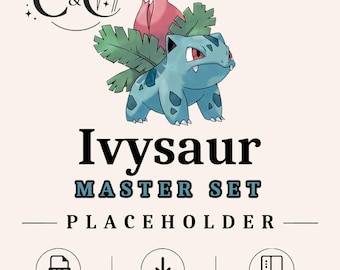 002 Ivysaur Master Set – element zastępczy | Wydrukowany element zastępczy segregatora w formacie PDF | Organizator kolekcji TCG | Natychmiastowe pobranie