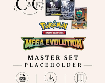 Zestaw zastępczy Mega Evolution Master | Wydrukowany segregator w formacie PDF | Organizer kolekcji TCG | Natychmiastowe pobranie