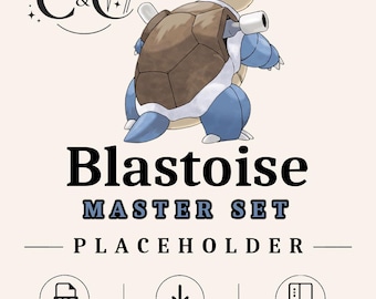 0009 Blastoise Master Set Placeholder | Wydrukowany segregator w formacie PDF | Organizator kolekcji TCG | Natychmiastowe pobranie