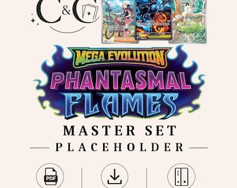 Zestaw zastępczy Phatasmal Flames Master Set | Wydrukowany segregator zastępczy w formacie PDF | Organizator kolekcji TCG | Natychmiastowe pobranie