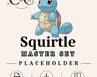 0007 Squirtle Master Set Placeholder | Wydrukowany segregator w formacie PDF | Organizer kolekcji TCG | Natychmiastowe pobranie