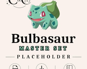 001 Bulbasaur Master Set – element zastępczy | Wydrukowany element zastępczy segregatora w formacie PDF | Organizator kolekcji TCG | Natychmiastowe pobranie