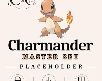 0004 Charmander Master Set Placeholder | Wydrukowany segregator w formacie PDF | Organizer kolekcji TCG | Natychmiastowe pobranie