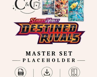 Zestaw zastępczy Destined Rivals Master Set | Wydrukowany segregator zastępczy w formacie PDF | Organizer kolekcji TCG | Natychmiastowe pobranie