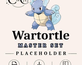 0008 Wartortle Master Set Placeholder | Wydrukowany segregator zastępczy w formacie PDF | Organizator kolekcji TCG | Natychmiastowe pobranie