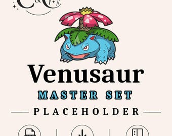 003 Venusaur Master Set Placeholder | Wydrukowany segregator w formacie PDF | Organizator kolekcji TCG | Natychmiastowe pobranie