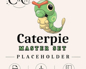 0010 Caterpie Master Set Placeholder | Wydrukowany segregator w formacie PDF | Organizer kolekcji TCG | Natychmiastowe pobranie
