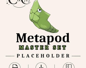 0011 Metapod Master Set Placeholder | Wydrukowany segregator w formacie PDF | Organizator kolekcji TCG | Natychmiastowe pobranie