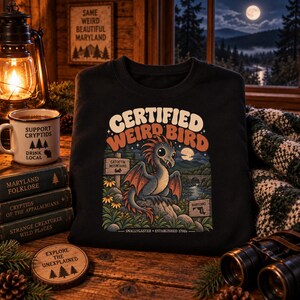 Cozy Cryptids  Snallygaster | Cute Cryptid Sweatshirt | Maryland Folklore | Spooky Cozy Pullover