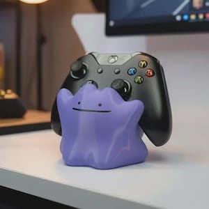 Pokopia Ditto Controller Holder for PS5 and Xbox, Pokemon Desk Gaming Setup Decor, 3D Printed Controller Stand