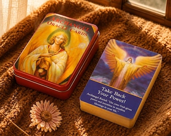 Archangel Oracle Cards, Angel Guidance Deck, Spiritual Oracle Cards, Divine Healing Cards, Meditation Gift, Angelic Divination Deck