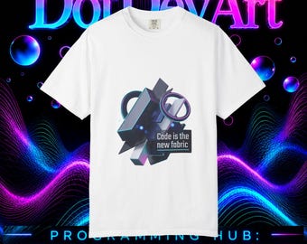 Unisex Tech-t-shirt | Abstrakt geometrisk programmeringsdesign, kodtyg