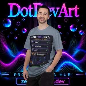 Full-Stack-Hero-T-Shirt | HTML-JavaScript-React-Checkliste Bild 11
