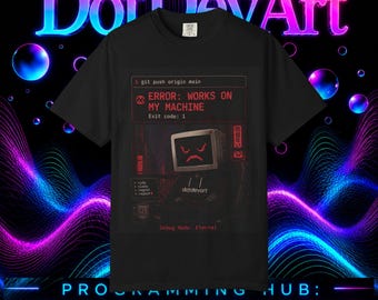 Felet fungerar på min maskin-T-shirt, retro sorglig datorteknik-T-shirt, unisex programmerar-T-shirt