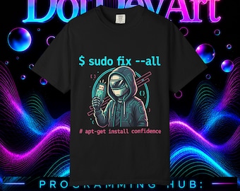 Hacker Skelett Linux T-shirt, sudo fix --all programmering humor t-shirt