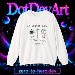 AI writes code I find bugs human Sweatshirt | Programmer Humor
