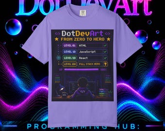 T-Shirt für HTML-, JavaScript-, React- und Full-Stack-Entwickler, T-Shirt für verschiedene Programmierstufen