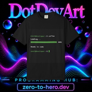 Coffee Loading Terminal Screen T-shirt | Developer Coding Tee
