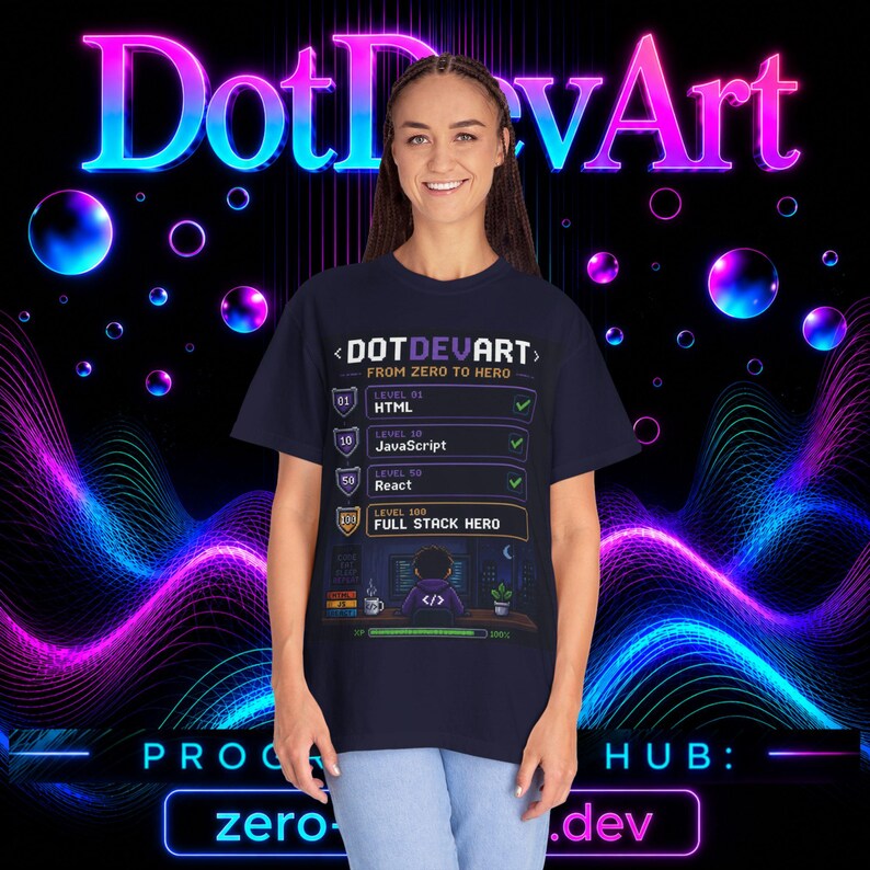 Full-Stack-Hero-T-Shirt | HTML-JavaScript-React-Checkliste Bild 13