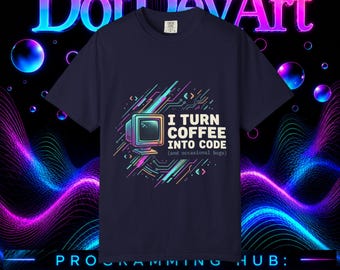 Jag förvandlar kaffe till kod T-shirt | Retro programmerare humor T-shirt