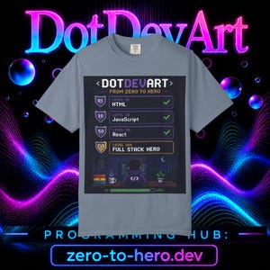 フルスタックヒーローTシャツ | HTML JavaScript React チェックリスト