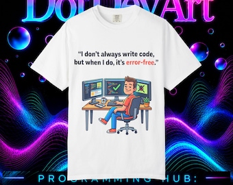 Jag skriver inte alltid kod, men när jag gör det är det felfritt - T-shirt | Programmerarehumor