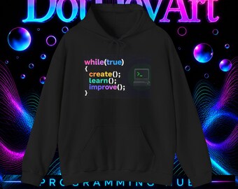Sudadera con capucha de ingeniero de software / Sudadera de programador de bucle de codificación, crear(), aprender(), mejorar()