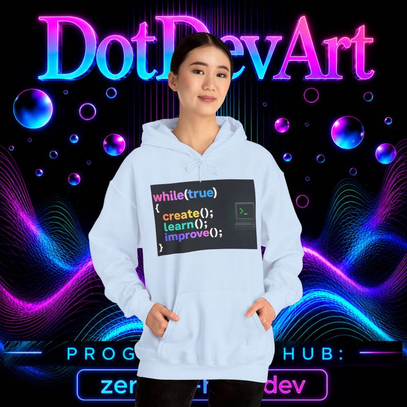 Sudadera con capucha de ingeniero de software / Sudadera de programador de bucle de codificación, crear(), aprender(), mejorar() imagen 19
