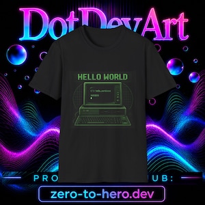 Camiseta retrô "Olá Mundo" para computador | Camiseta para nerd de programação