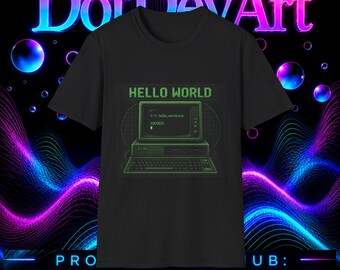 Hello World Retro Computer T-Shirt | Programming Nerd Tee