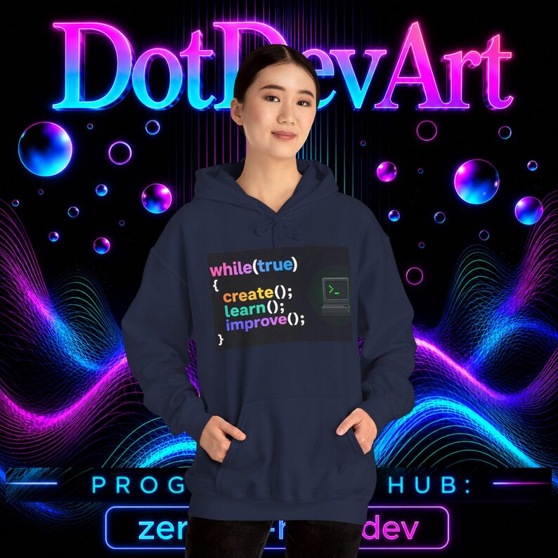 Sudadera con capucha de ingeniero de software / Sudadera de programador de bucle de codificación, crear(), aprender(), mejorar() imagen 20