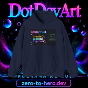 Sudadera con capucha de ingeniero de software / Sudadera de programador de bucle de codificación, crear(), aprender(), mejorar() imagen 5