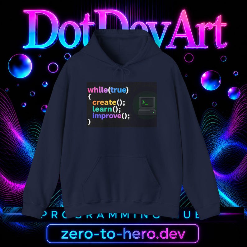 Sudadera con capucha de ingeniero de software / Sudadera de programador de bucle de codificación, crear(), aprender(), mejorar() imagen 5
