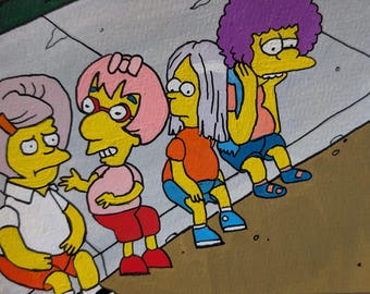 Elige la tuya / Postal de Los Simpson pintada a mano / Pintura nostálgica de fan art (4,5 x 6 pulgadas)