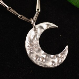 Moon, pendant, 925 silver, crescent moon, star, lucky charm, romantic, boho, enchanting, magical, elegant