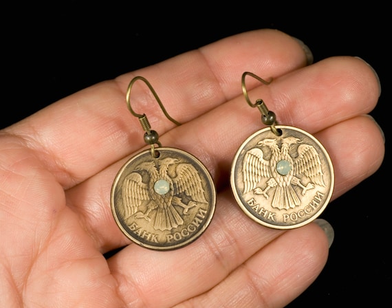 Adler Doppeladler Alte Munze Ohrringe Ohrhanger Pirat Etsy