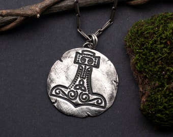 Thor's Hammer, 925 silver, pendant, 999 silver, Viking, Middle Ages, men's jewelry, lucky charm, gift, antique, warrior, fighter