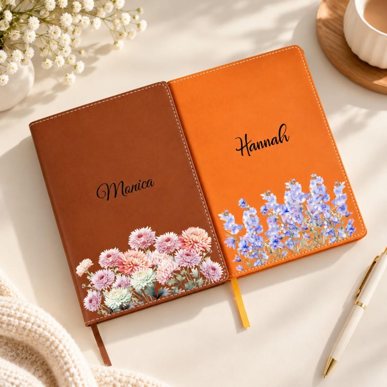 Customize Notebook Debut Personalized Floral Journal, Custom Name Notebook for Women, Flower ...