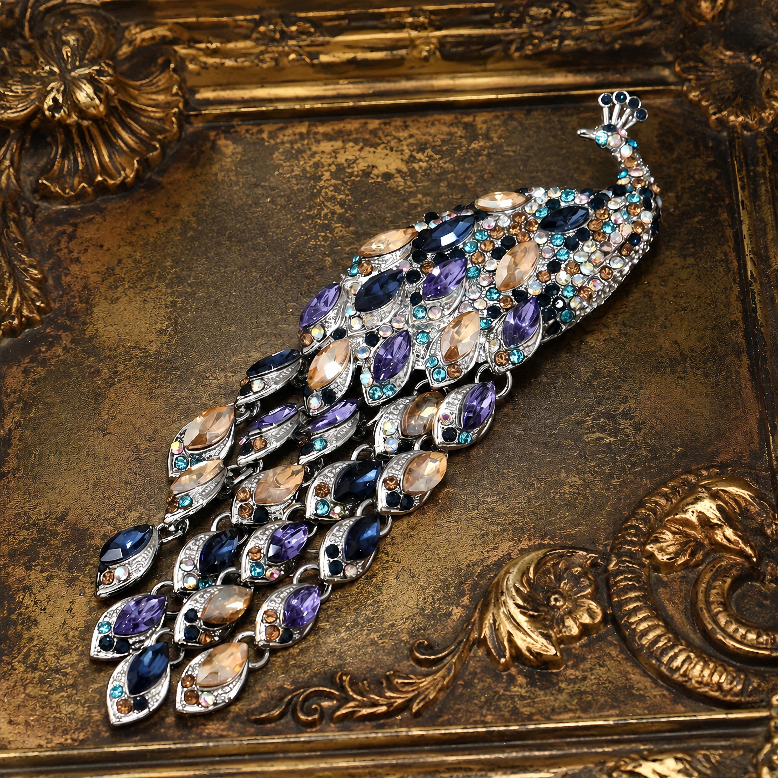 Peacock Brooch Sparkle - Etsy