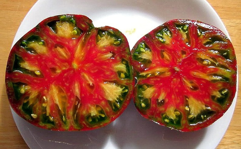 Berkeley Tie Dye Pink, artisan tomato seeds. fabulous flavor, flashy stripes, new heirloom, non GMO, superstar, Brad Gates, scarce seeds yum image 1