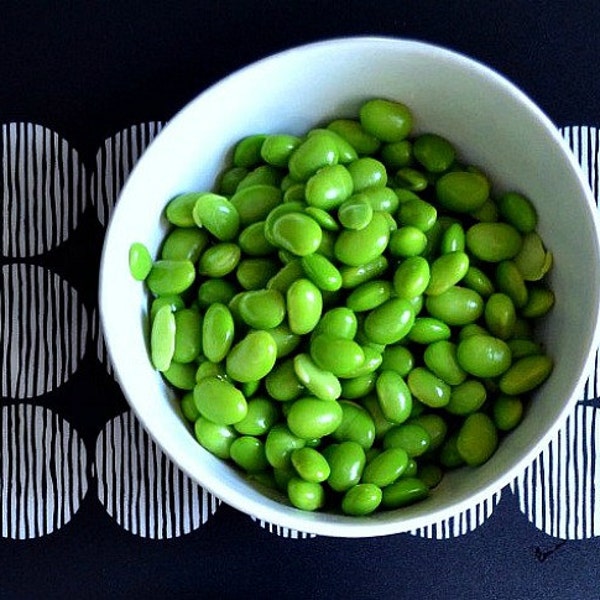 Japanese Edamame, Tankuro Black Soybeans, premium heirloom, 15 black seeds, non GMO, turn green when cooked, early harvest, delicate flavor