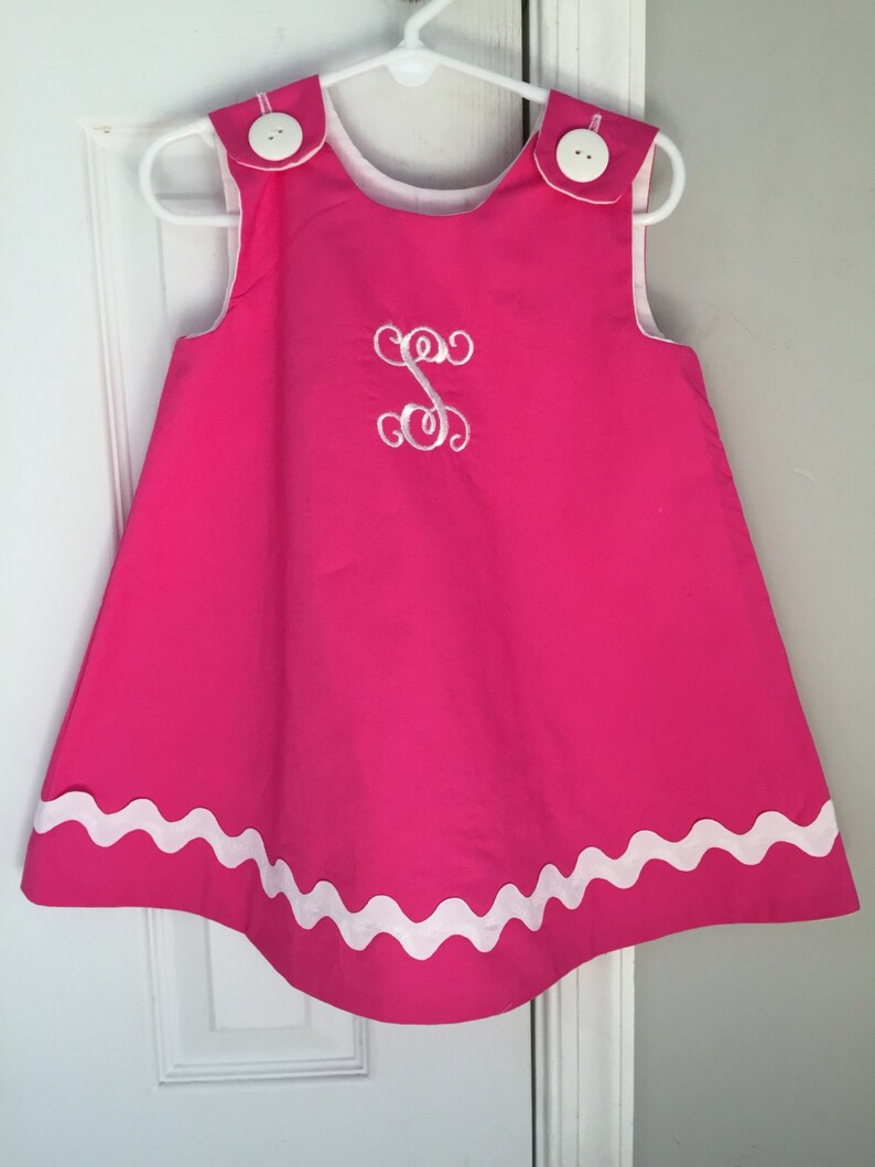 Pink Ric Rac ALine Monogrammed Dress Etsy