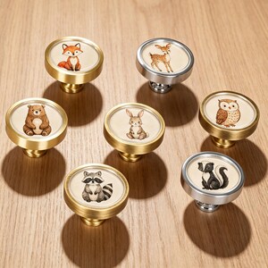 Woodland Animal Cabinet Knobs, Unique Handmade Drawer Pull, Nursery Decor, Kids Room Hardware